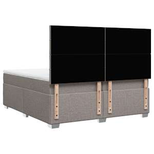 Box spring postel s matrací taupe 200x200 cm textil - obrázek 12