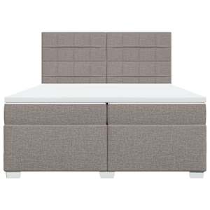 Box spring postel s matrací taupe 200x200 cm textil - obrázek 6