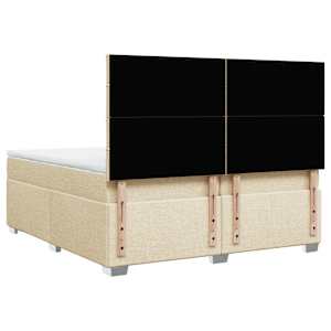Box spring postel s matrací krémová 200x200 cm textil - obrázek 12