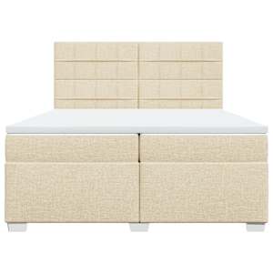 Box spring postel s matrací krémová 200x200 cm textil - obrázek 6