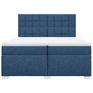 Box spring postel s matrací modrá 200x200 cm textil - obrázek 6