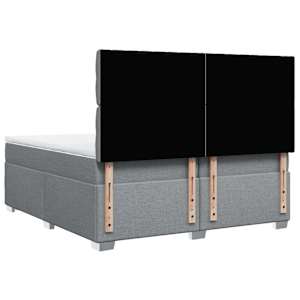 Box spring postel s matrací světle šedá 200 x 200 cm textil - obrázek 12