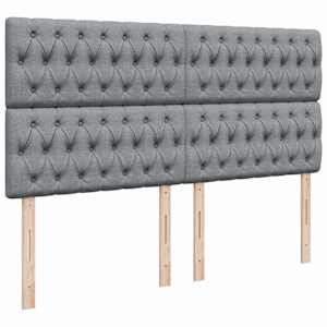 Box spring postel s matrací světle šedá 200 x 200 cm textil - obrázek 7