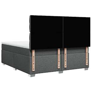 Box spring postel s matrací tmavě šedá 200x200 cm textil - obrázek 12