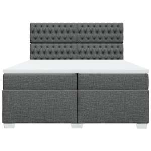 Box spring postel s matrací tmavě šedá 200x200 cm textil - obrázek 6