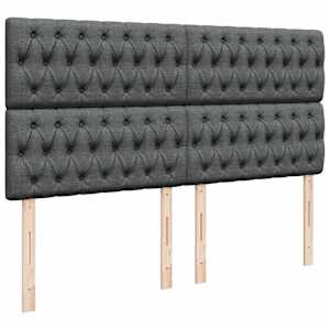 Box spring postel s matrací tmavě šedá 200x200 cm textil - obrázek 7
