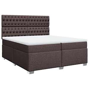 Box spring postel s matrací tmavě hnědá 200x200 cm textil - obrázek 3