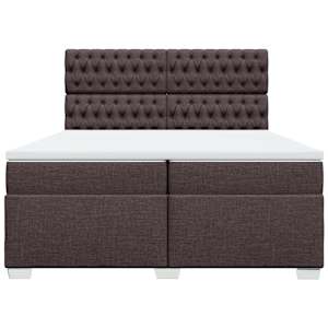 Box spring postel s matrací tmavě hnědá 200x200 cm textil - obrázek 6