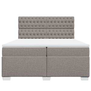 Box spring postel s matrací taupe 200x200 cm textil - obrázek 6