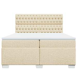 Box spring postel s matrací krémová 200x200 cm textil - obrázek 6