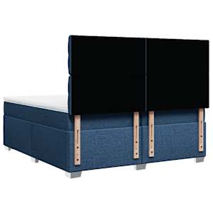 Box spring postel s matrací modrá 200x200 cm textil - obrázek 12