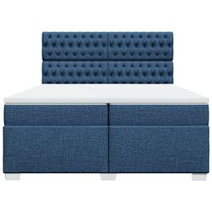 Box spring postel s matrací modrá 200x200 cm textil - obrázek 6