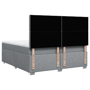 Box spring postel s matrací světle šedá 200 x 200 cm textil - obrázek 12