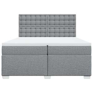 Box spring postel s matrací světle šedá 200 x 200 cm textil - obrázek 6