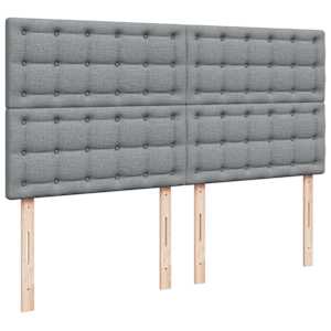 Box spring postel s matrací světle šedá 200 x 200 cm textil - obrázek 7