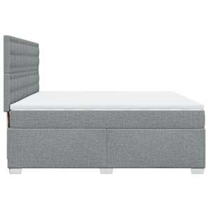 Box spring postel s matrací světle šedá 200 x 200 cm textil - obrázek 11