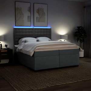 Box spring postel s matrací tmavě šedá 200x200 cm textil - obrázek 5