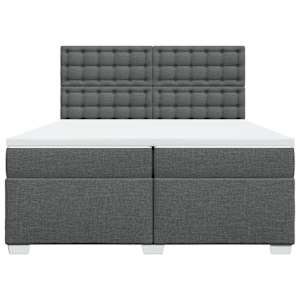Box spring postel s matrací tmavě šedá 200x200 cm textil - obrázek 6