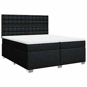 Box spring postel s matrací černá 200x200 cm textil - obrázek 3