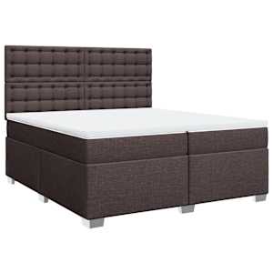 Box spring postel s matrací tmavě hnědá 200x200 cm textil - obrázek 3