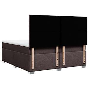 Box spring postel s matrací tmavě hnědá 200x200 cm textil - obrázek 12