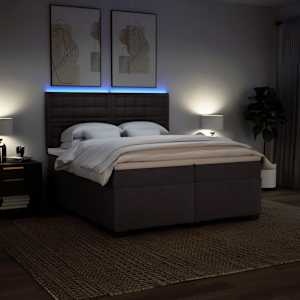 Box spring postel s matrací tmavě hnědá 200x200 cm textil - obrázek 5