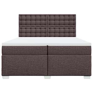 Box spring postel s matrací tmavě hnědá 200x200 cm textil - obrázek 6