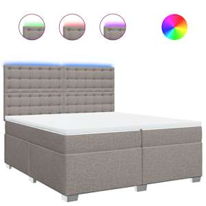 Box spring postel s matrací taupe 200x200 cm textil - obrázek 2