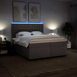 Box spring postel s matrací taupe 200x200 cm textil - obrázek 5