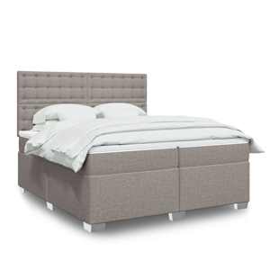 Box spring postel s matrací taupe 200x200 cm textil - obrázek 1