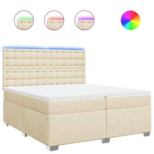 Box spring postel s matrací krémová 200x200 cm textil - obrázek 2