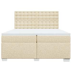 Box spring postel s matrací krémová 200x200 cm textil - obrázek 6