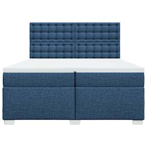 Box spring postel s matrací modrá 200x200 cm textil - obrázek 6
