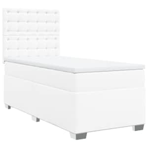 Box spring postel s matrací bílá 80 x 200 cm umělá kůže - obrázek 3