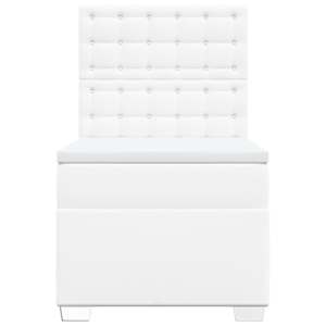 Box spring postel s matrací bílá 80 x 200 cm umělá kůže - obrázek 6