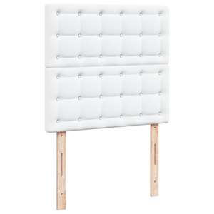 Box spring postel s matrací bílá 80 x 200 cm umělá kůže - obrázek 7