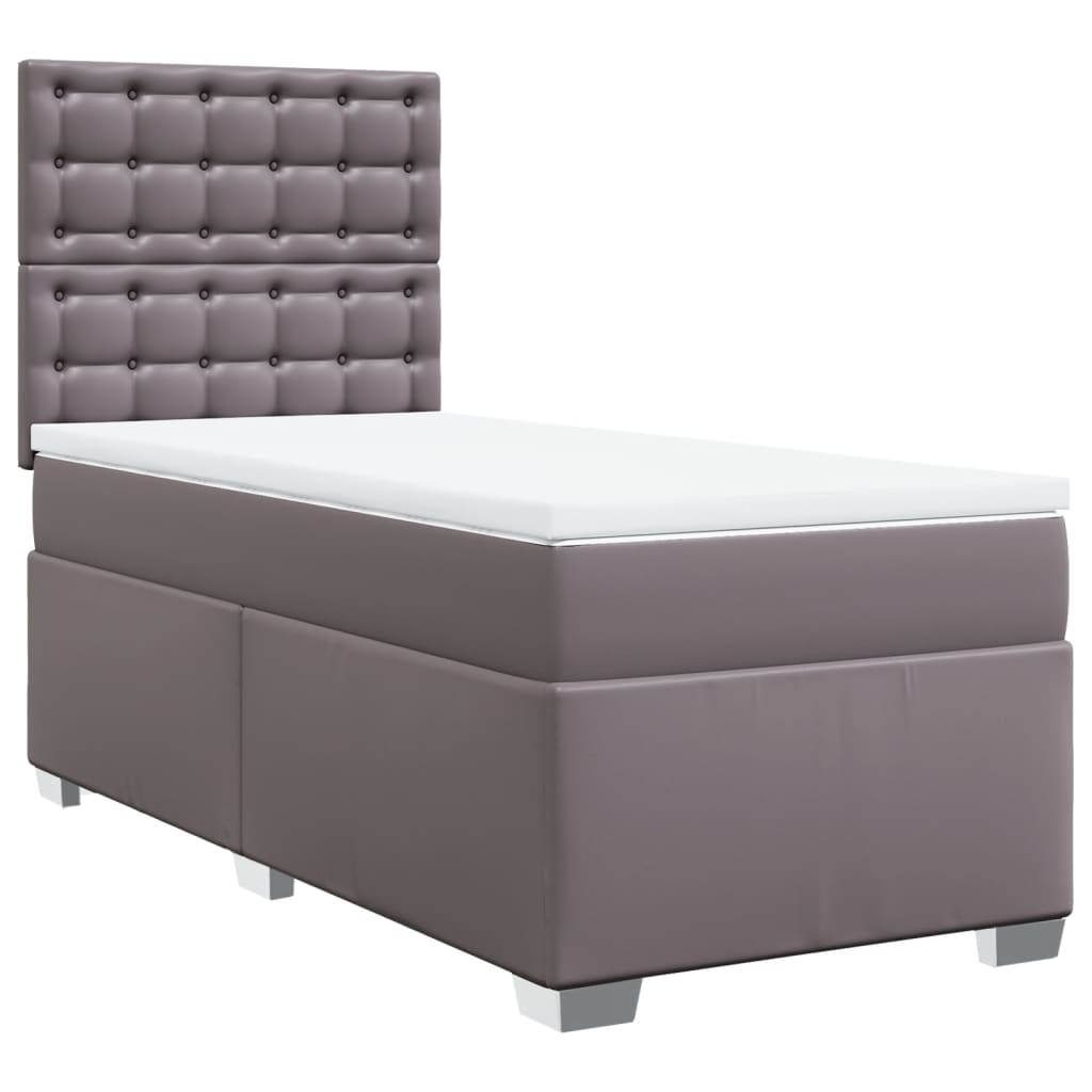 vidaXL Boxspring posteľ s matracom sivá 80x200 cm umelá koža