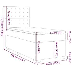 Box spring postel s matrací černá 90x190 cm umělá kůže - obrázek 18