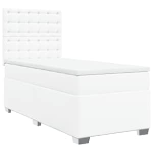 Box spring postel s matrací bílá 90x190 cm umělá kůže - obrázek 3