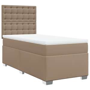 Box spring postel s matrací cappuccino 90x190 cm umělá kůže - obrázek 3