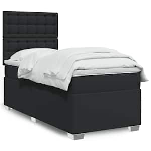 Box spring postel s matrací černá 100x200 cm umělá kůže - obrázek 1