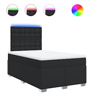 Box spring postel s matrací černá 120 x 200 cm umělá kůže - obrázek 2