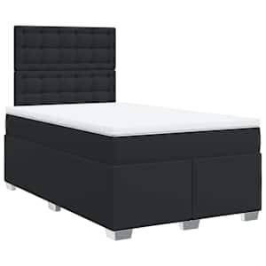 Box spring postel s matrací černá 120 x 200 cm umělá kůže - obrázek 3