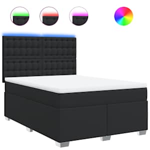 Box spring postel s matrací černá 140 x 190 cm umělá kůže - obrázek 2