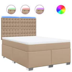 Box spring postel s matrací cappuccino 140x190 cm umělá kůže - obrázek 2