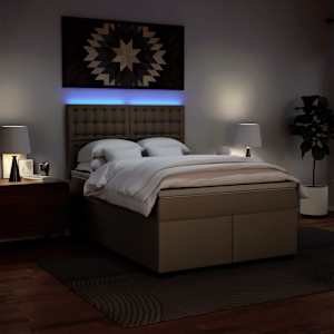 Box spring postel s matrací cappuccino 140x190 cm umělá kůže - obrázek 5