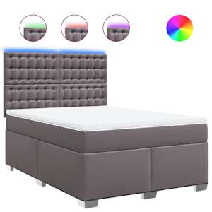 Box spring postel s matrací šedá 140x200 cm umělá kůže - obrázek 2
