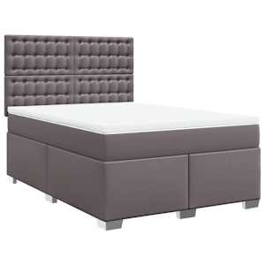 Box spring postel s matrací šedá 140x200 cm umělá kůže - obrázek 3