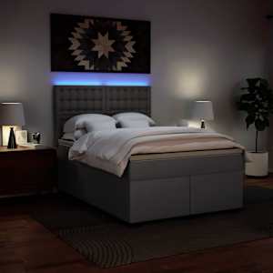 Box spring postel s matrací šedá 140x200 cm umělá kůže - obrázek 5