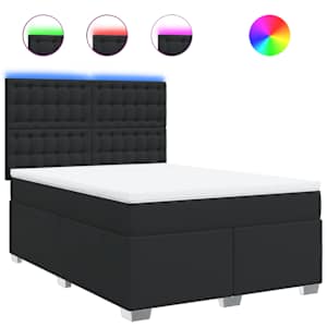Box spring postel s matrací černá 160x200 cm umělá kůže - obrázek 2